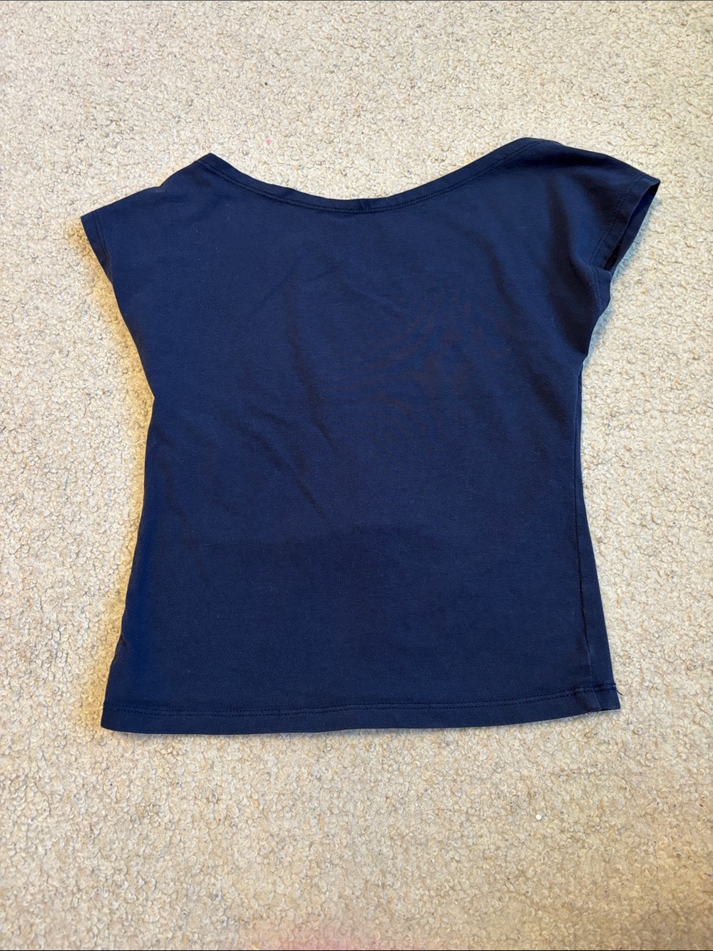 Women's Navy Short-Sleeve backless Top